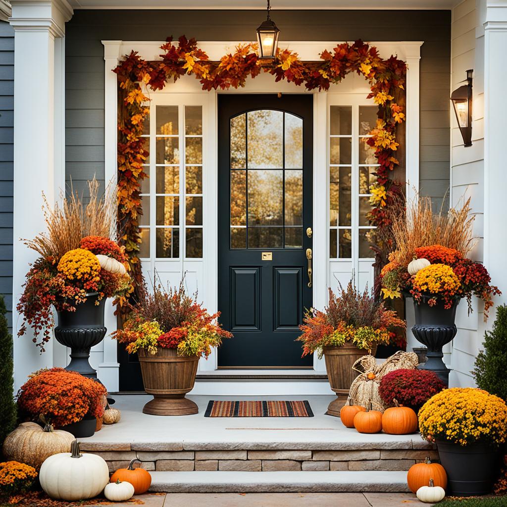 Cozy Fall Planters Front Porch 1