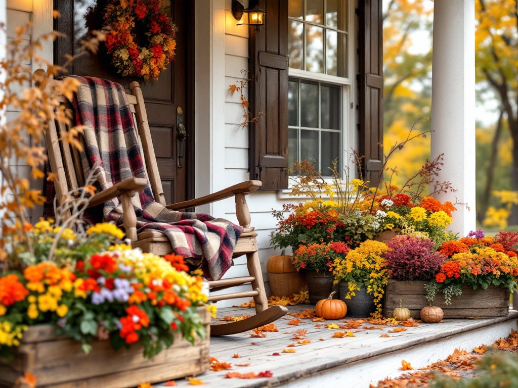 Cozy Fall Planters Front Porch 2