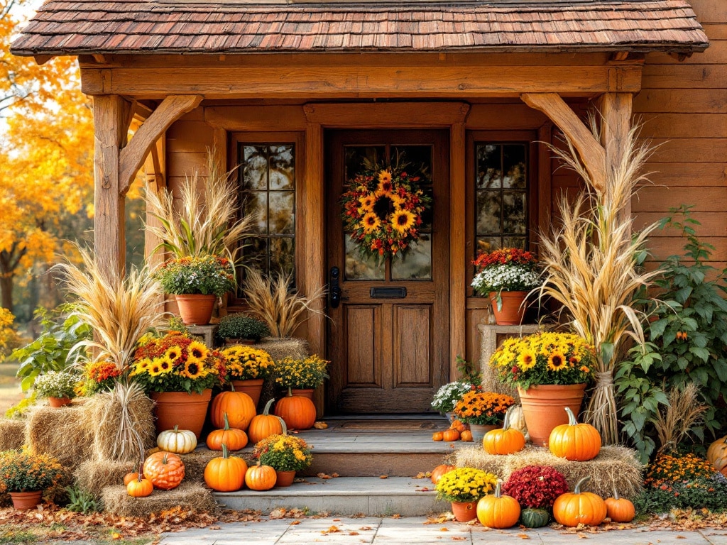 Cozy Fall Planters Front Porch 3