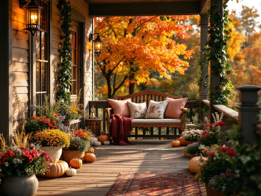 Cozy Fall Planters Front Porch 6