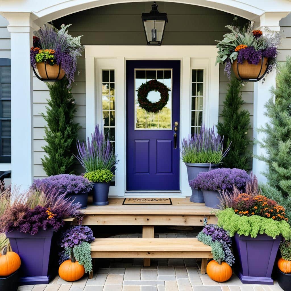 DIY purple fall planters