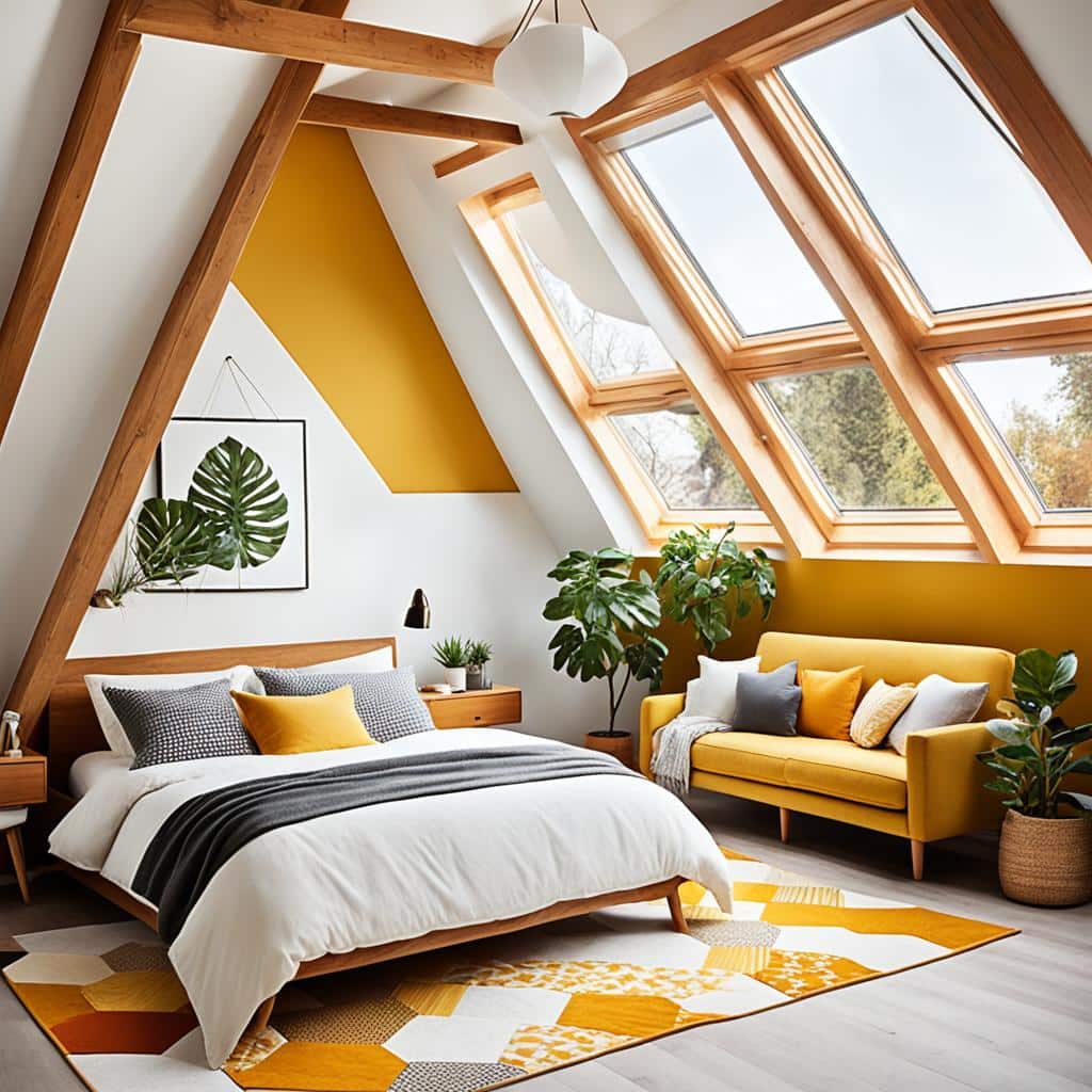 bright attic bedroom