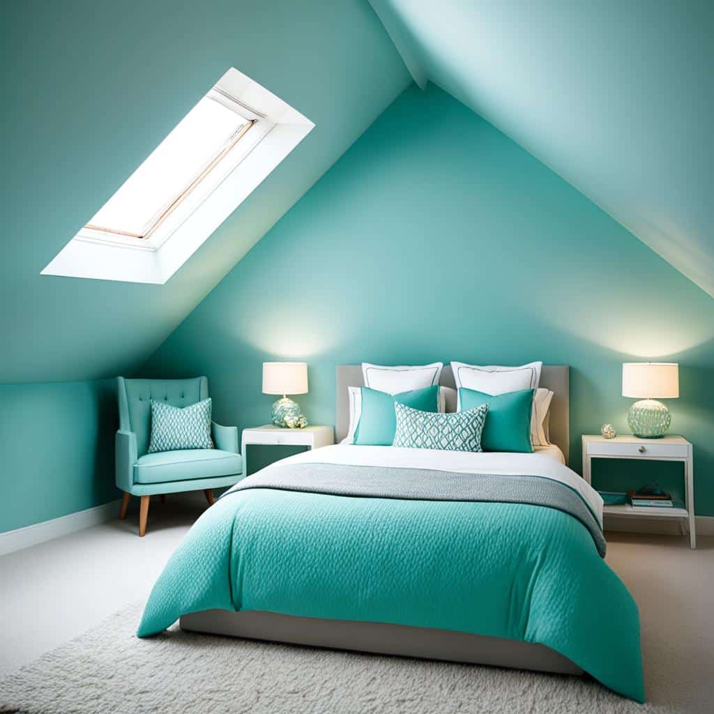 contemporary attic bedroom