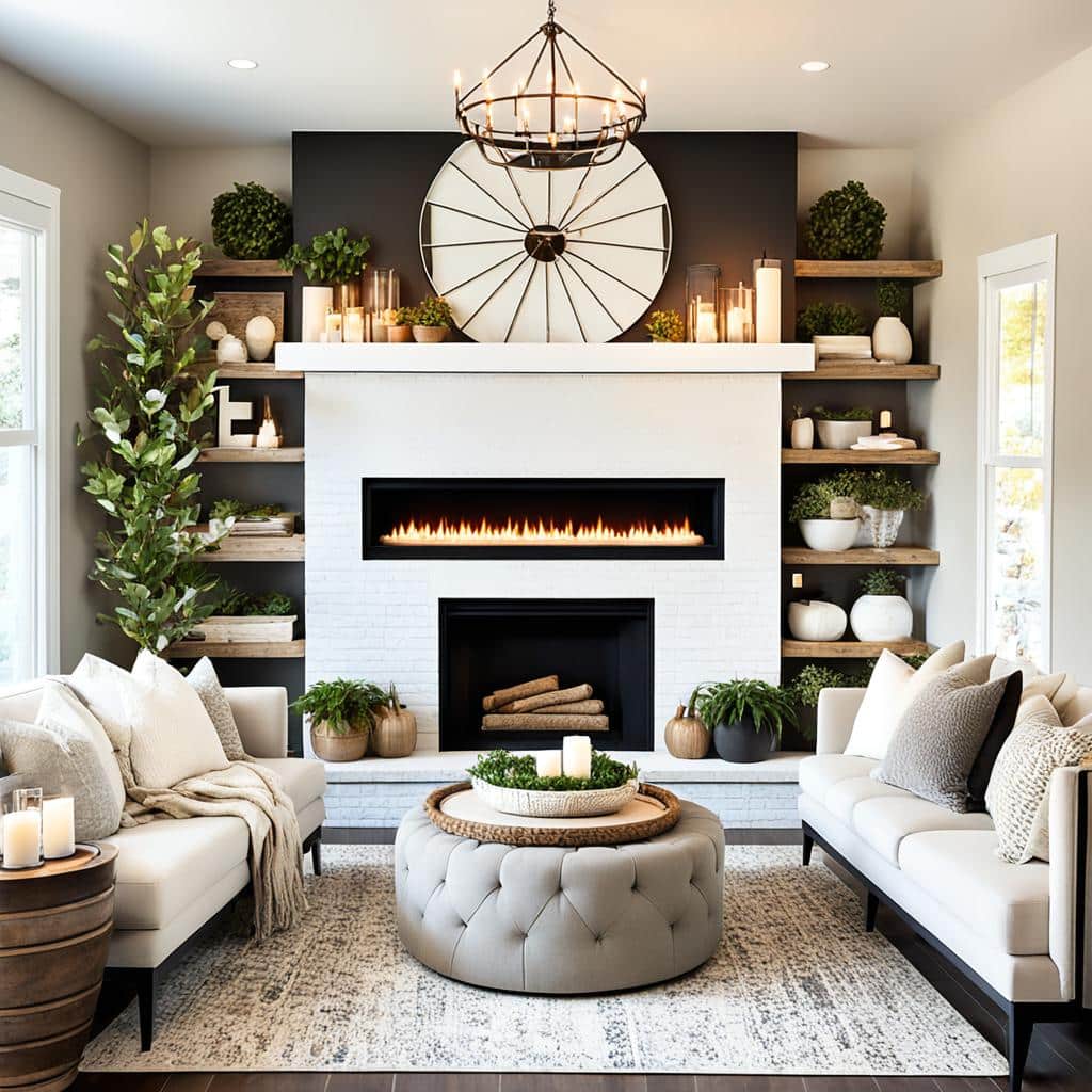 cozy fireplace seating