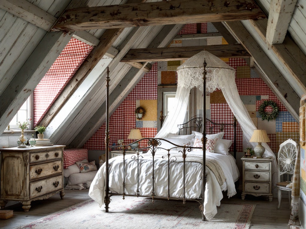 elegant attic bedroom