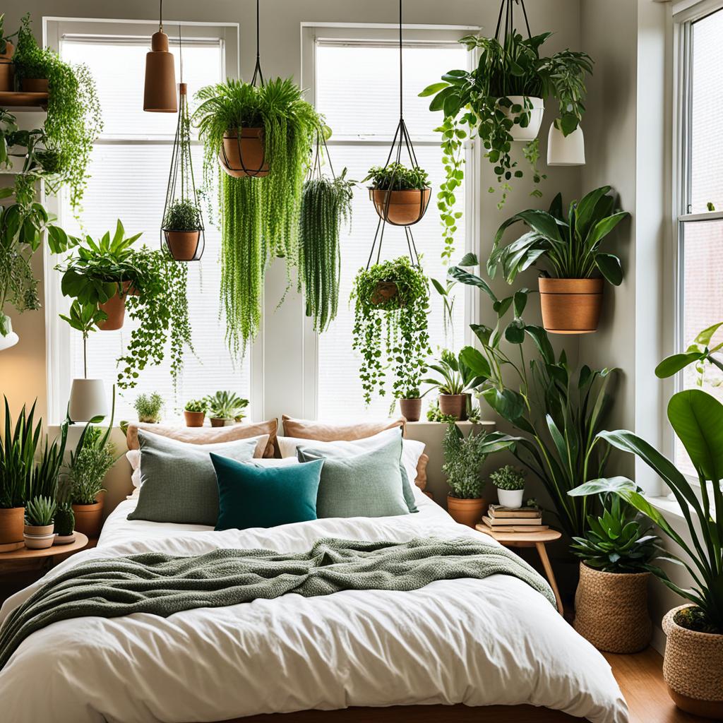 indoor plants in bedroom