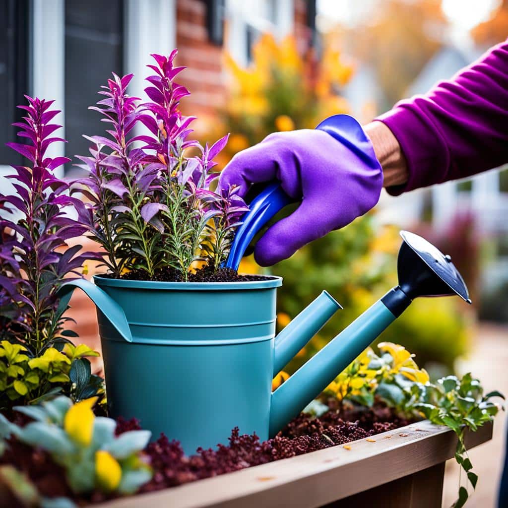 maintaining purple fall planters