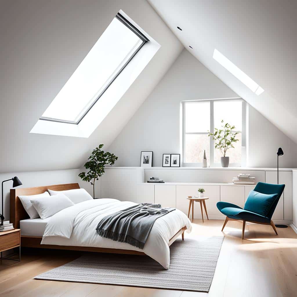 minimalist attic bedroom