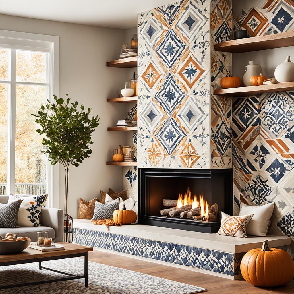 patterned fireplace design