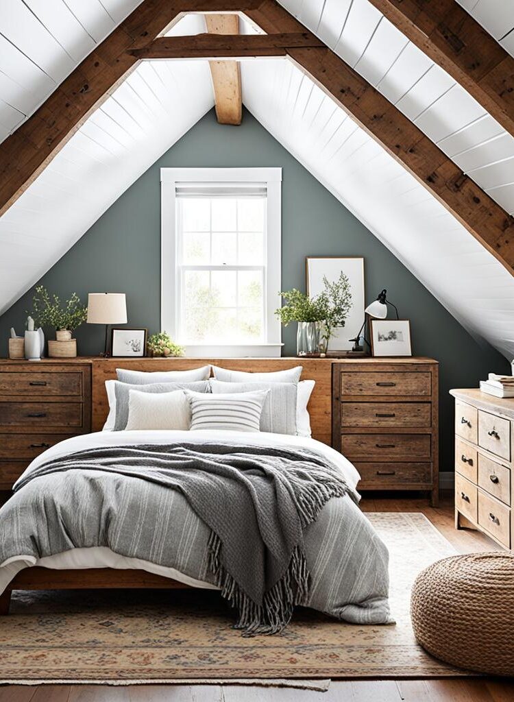 rustic attic bedroom