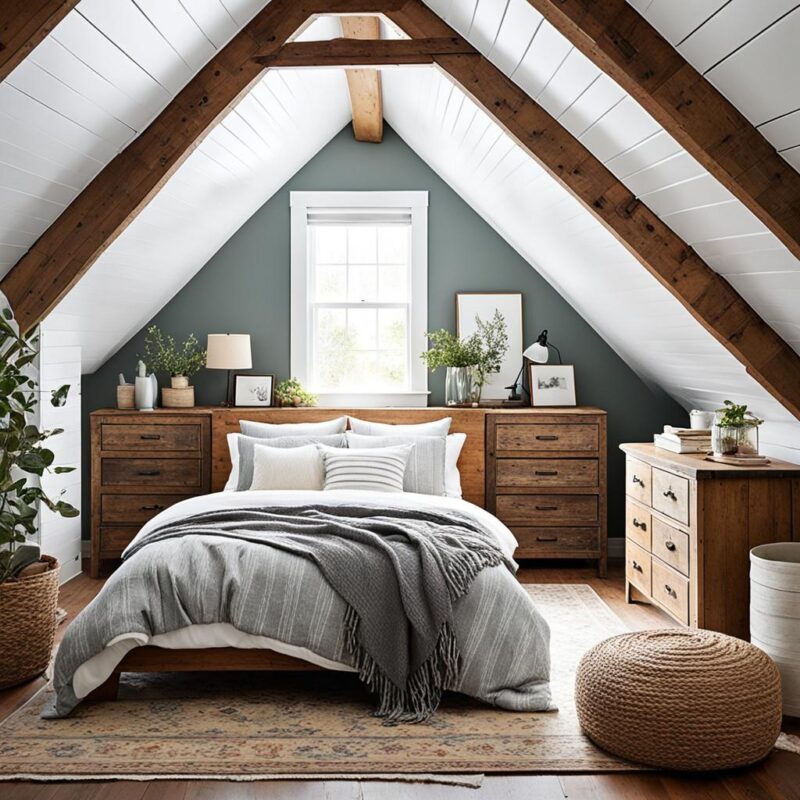 rustic attic bedroom