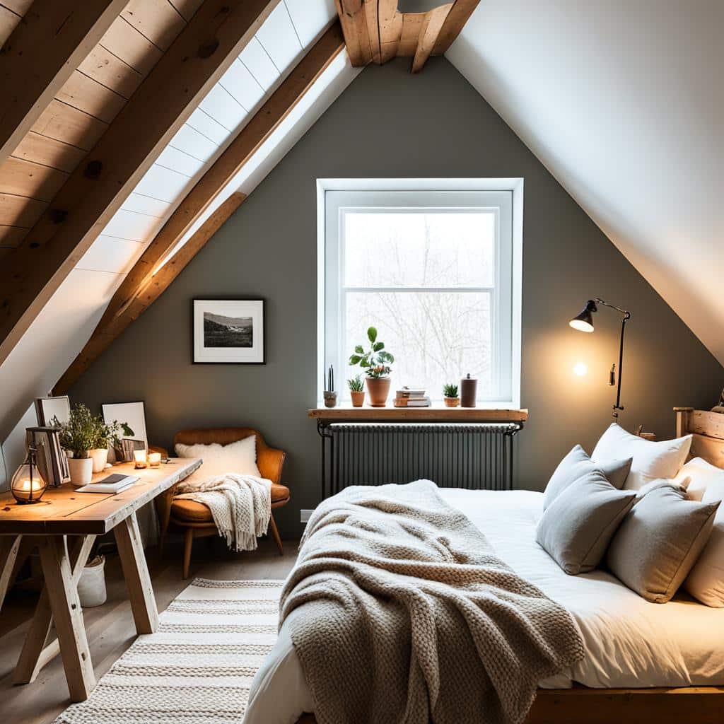 timber attic bedroom