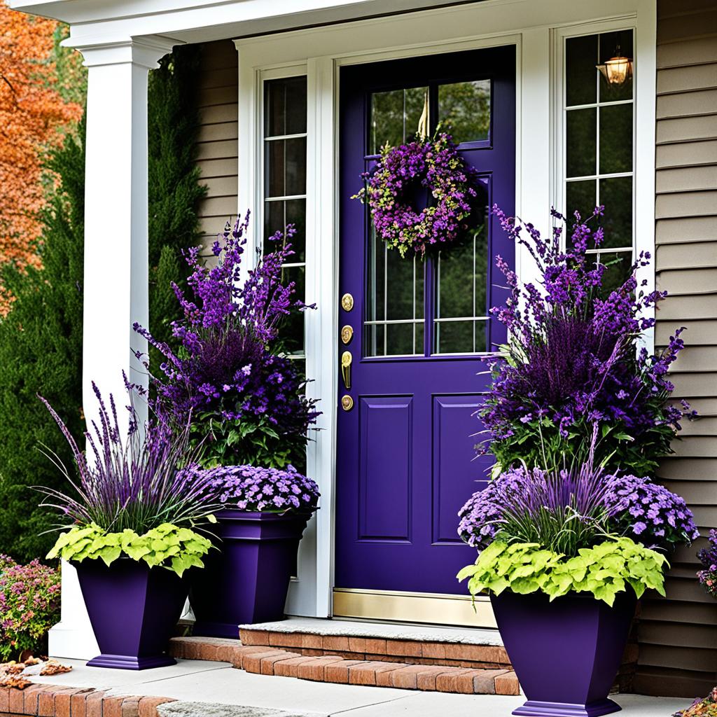 unique purple fall planter ideas