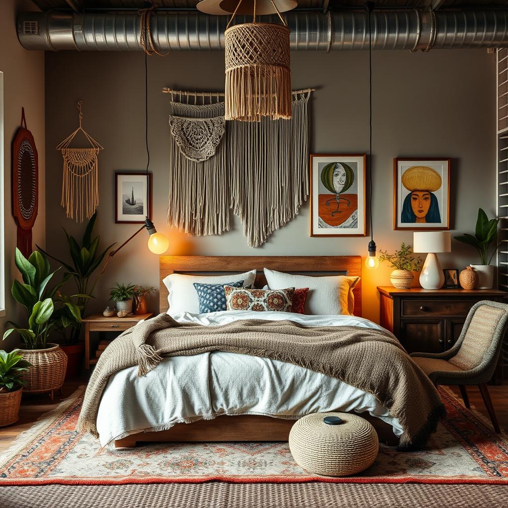 urban boho bedroom