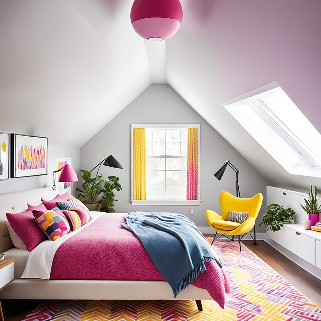 vibrant attic design