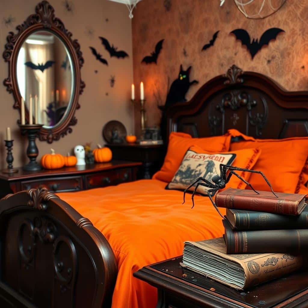 vintage halloween bedroom