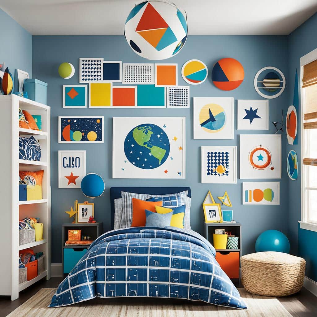 wall art for refreshed boy's bedroom