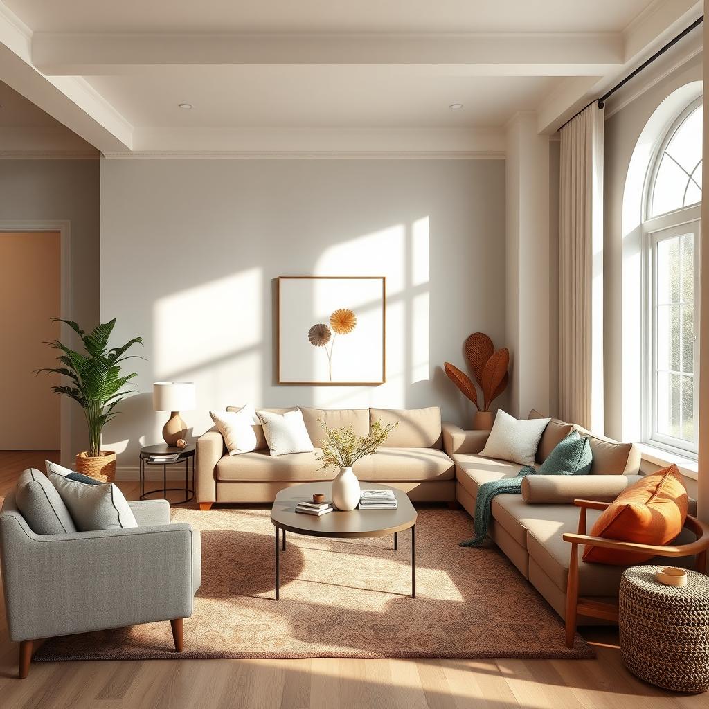 A contemporary living space featuring accents in Pantones latest Color of the Year