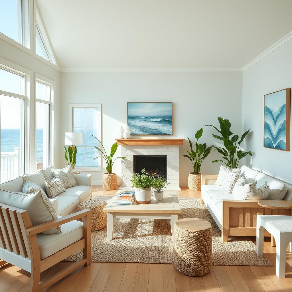 A serene coastal living room