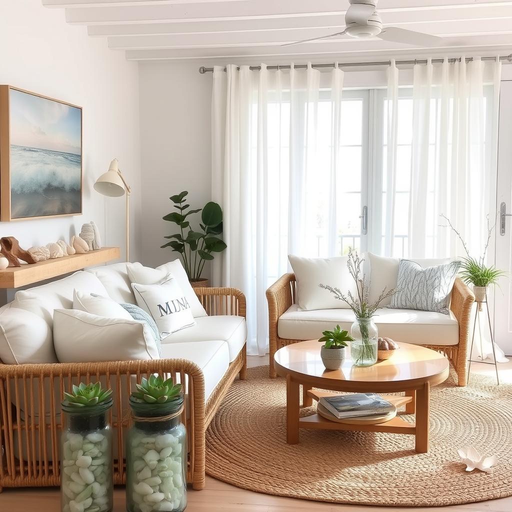 A serene coastal living room