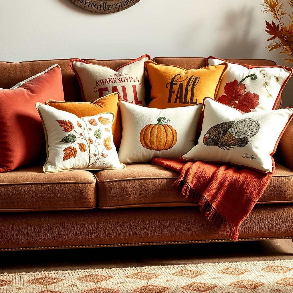 Autumn Inspired Pillow Arrangements