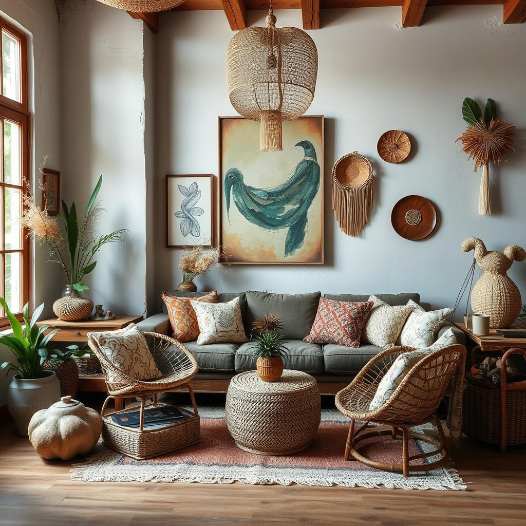 Boho Design Highlighting Handmade and Natural Elements