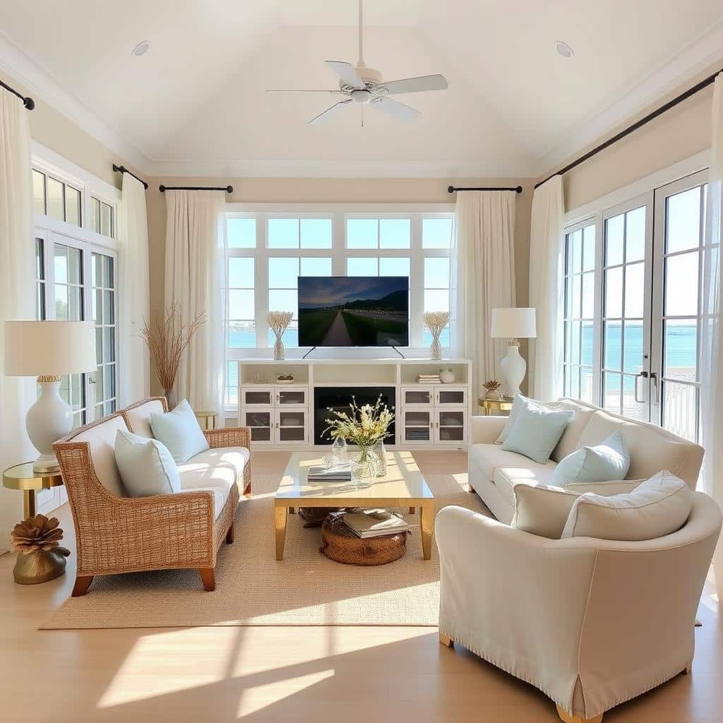 Bright coastal living room