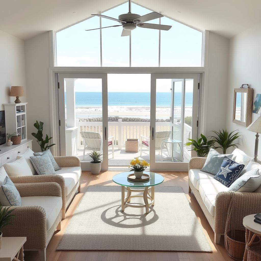 Coastal living room with indoor-outdoor flow