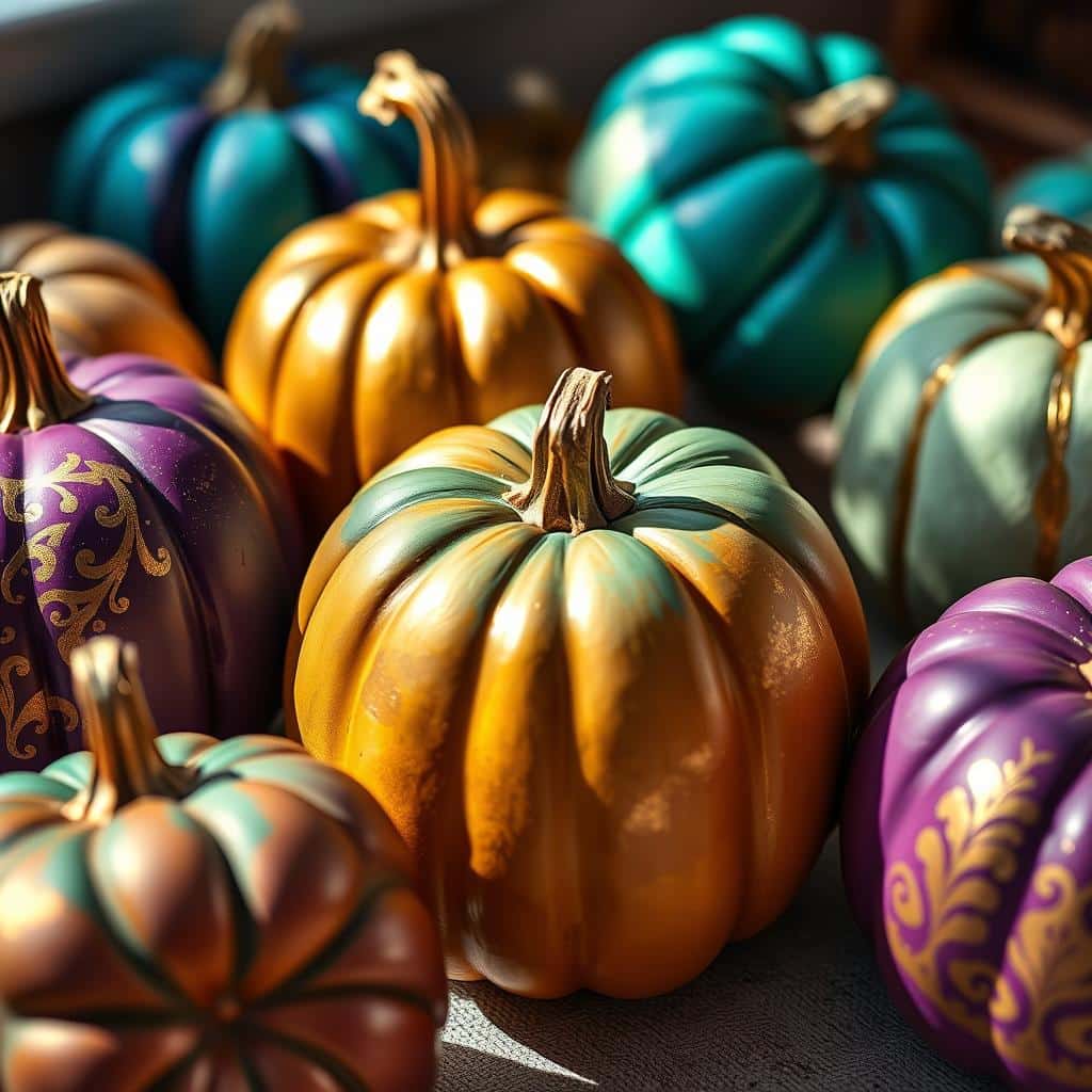 Colorful Painted Pumpkins