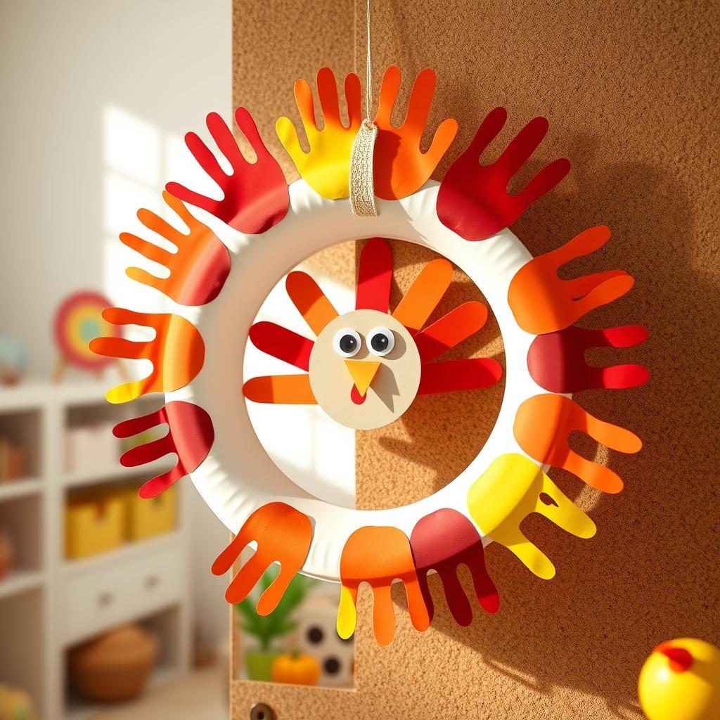 Handprint Turkey Wreath