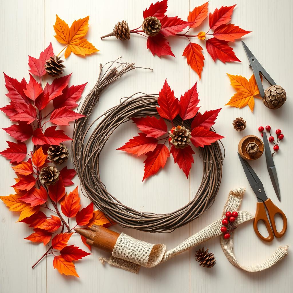 Materials for Creating DIY Thanksgiving Wreaths