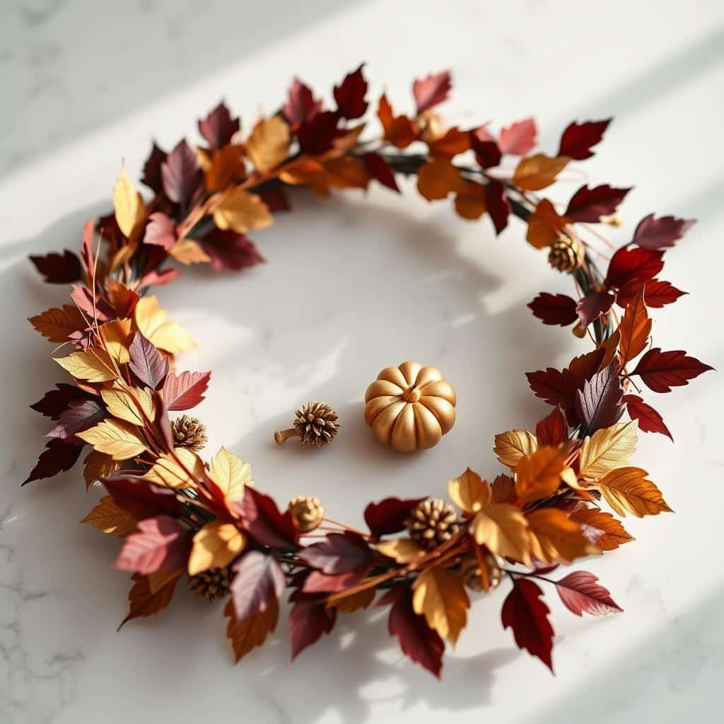 Metallic Accent Thanksgiving Wreath