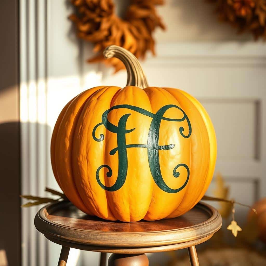 Monogram Pumpkin Greeting