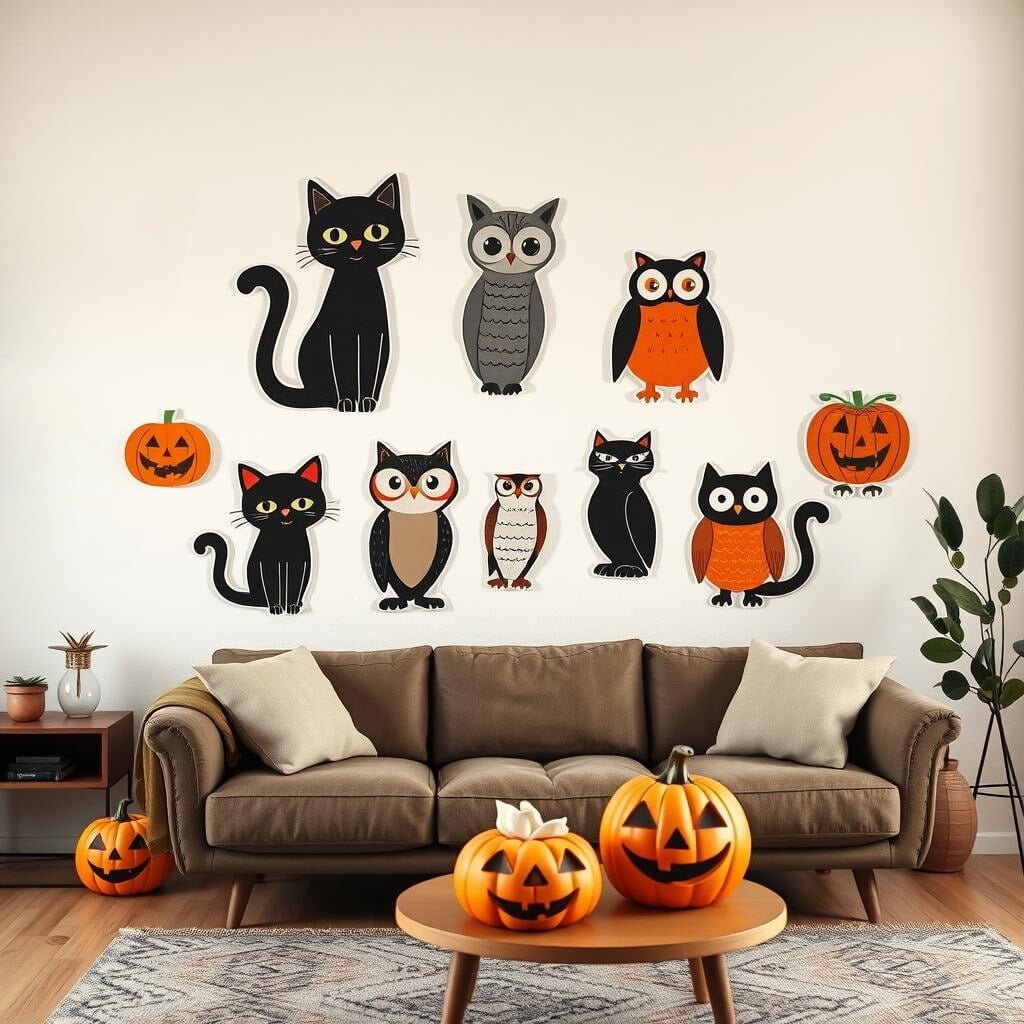 Retro Halloween Cardboard Cutouts