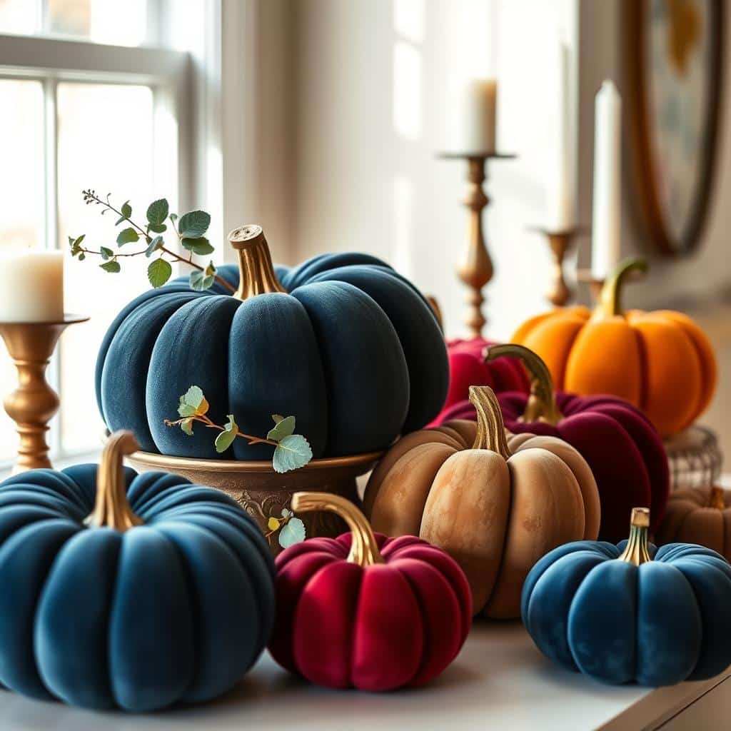 Velvet Pumpkin Arrangements