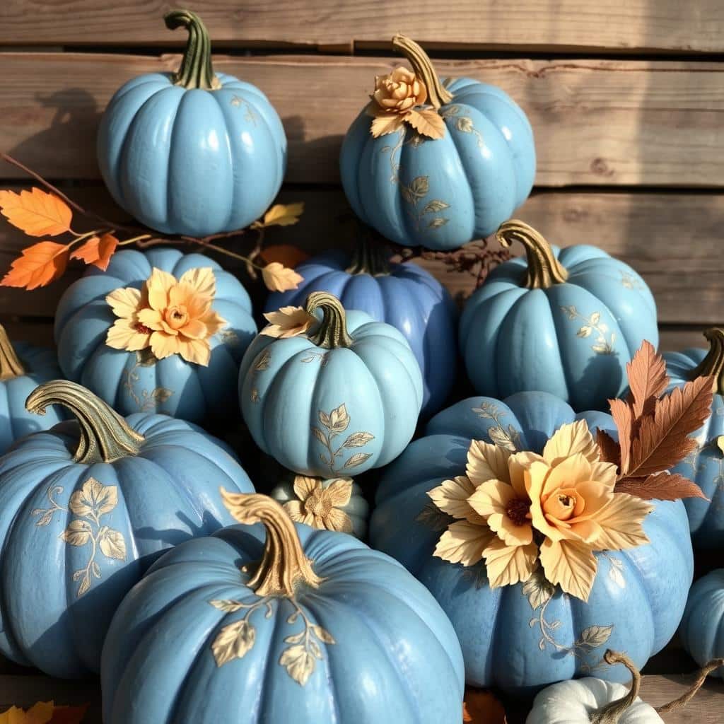 blue pumpkin art