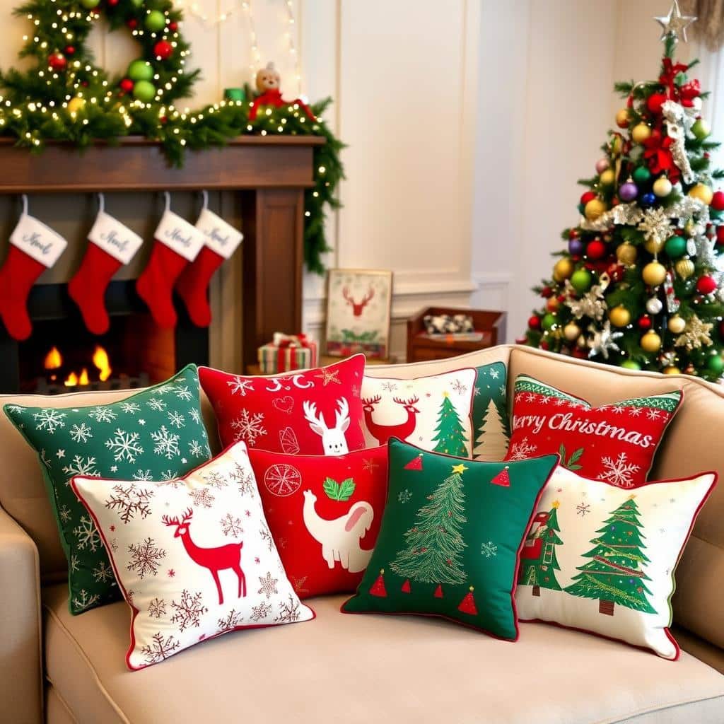 christmas throw pillows