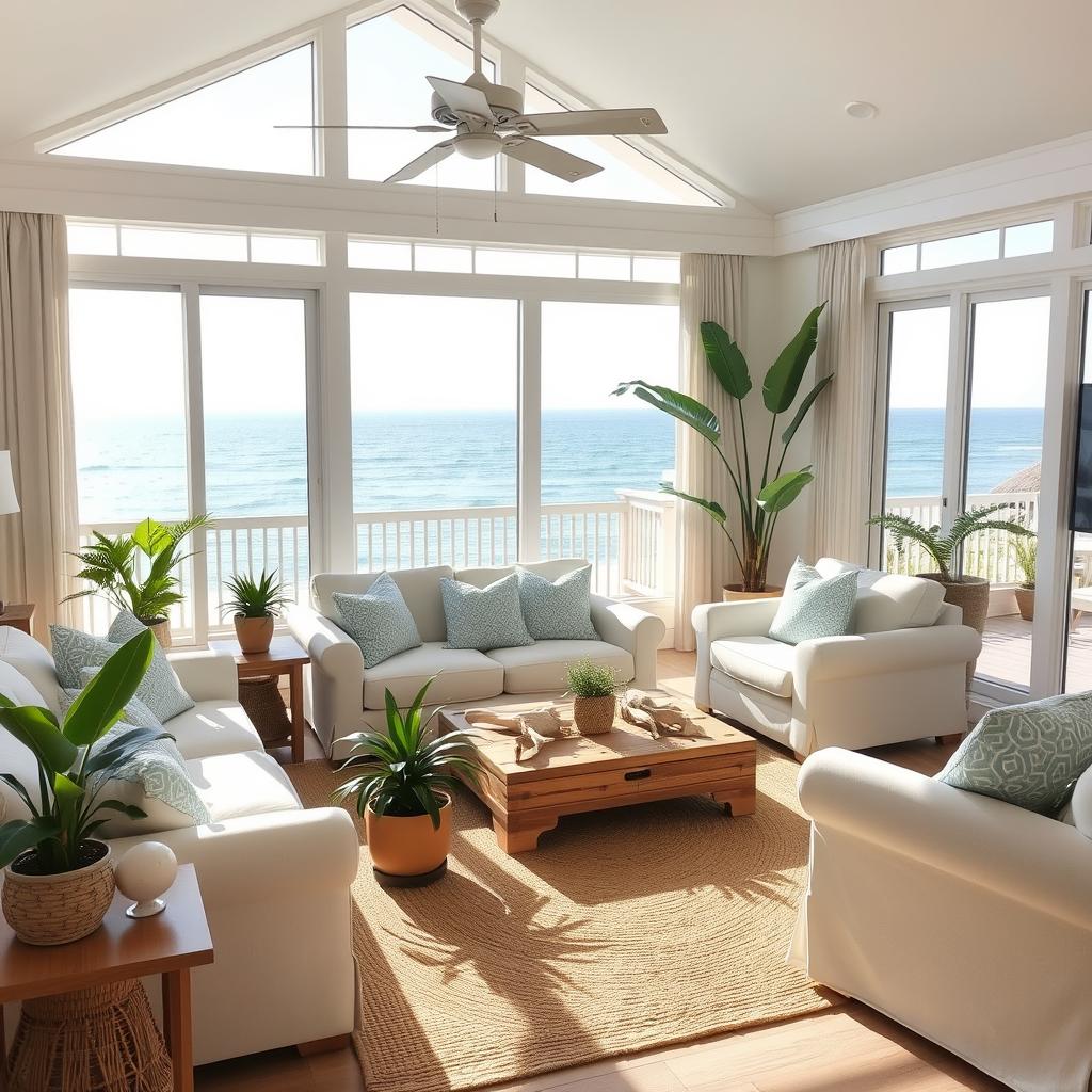 coastal living room with nature