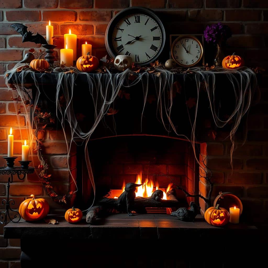 fireplace halloween decor