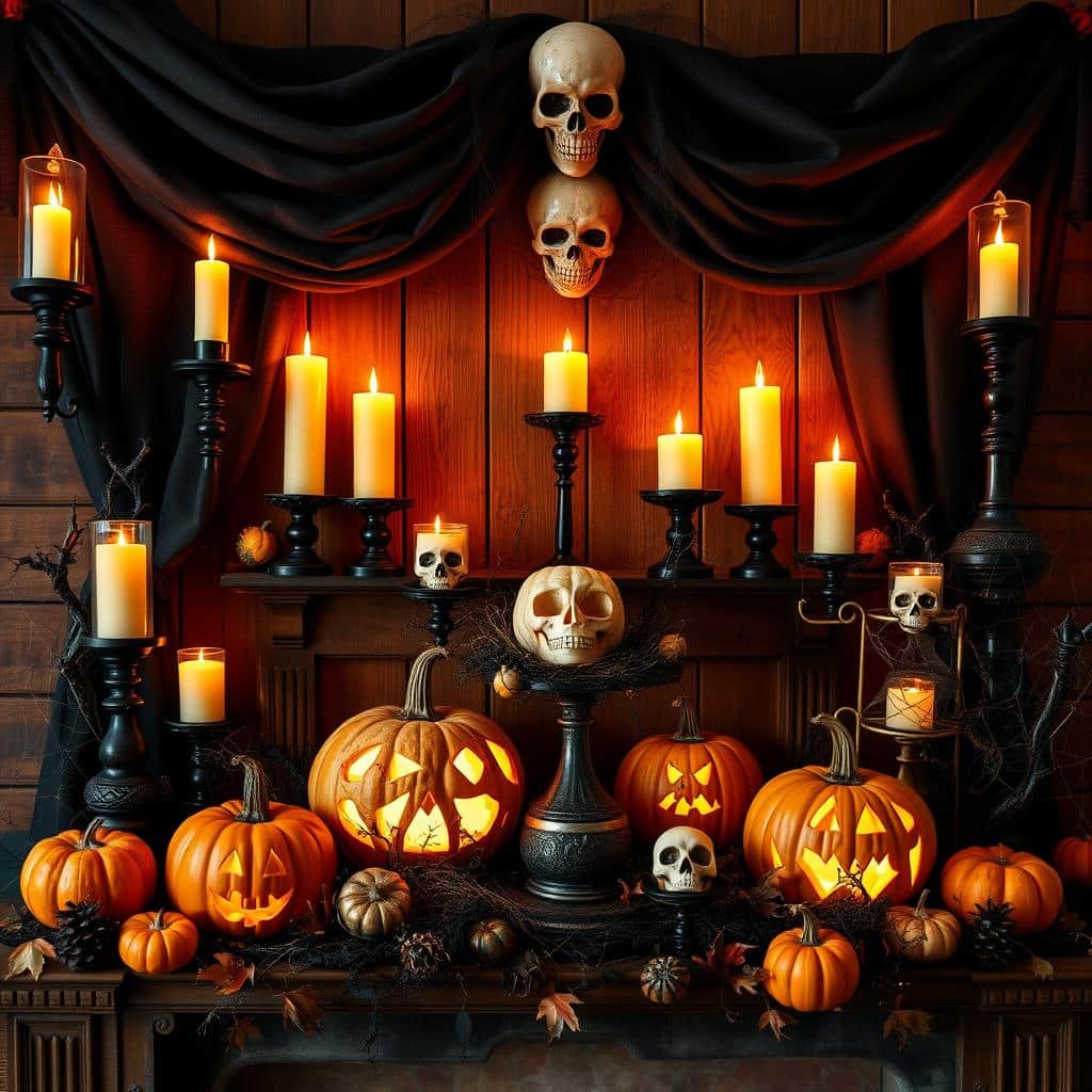 halloween mantel decor