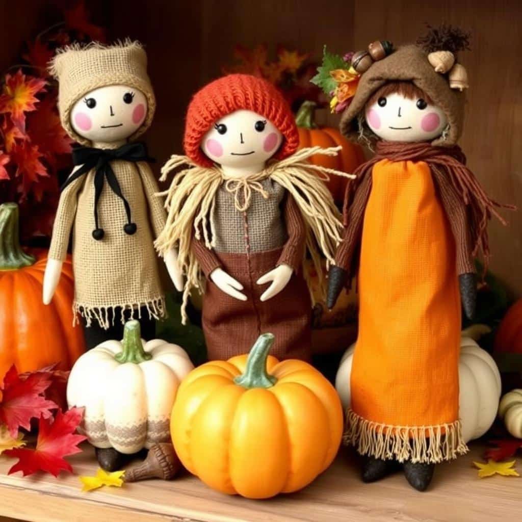 handcrafted harvest dolls