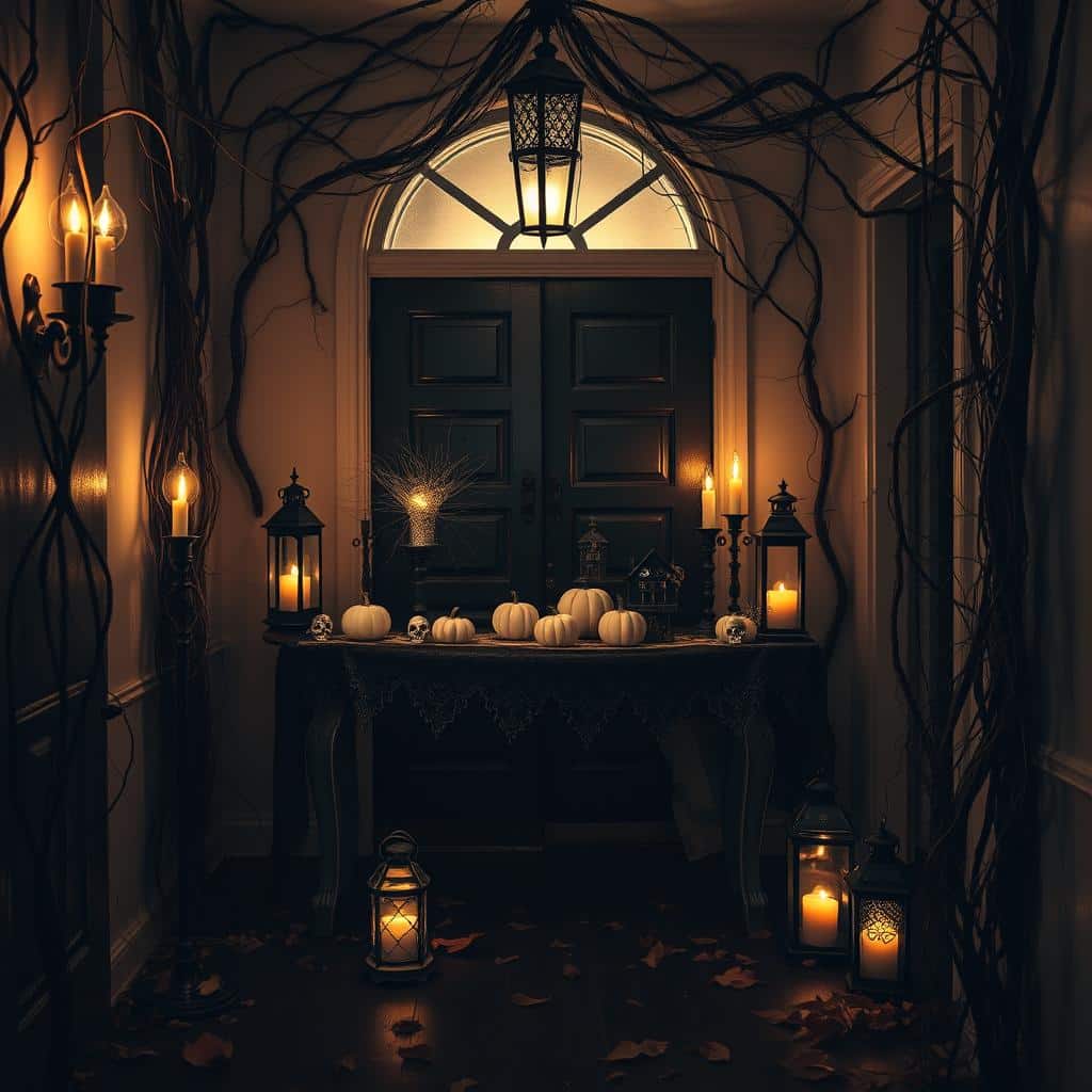 spooky entryway decor