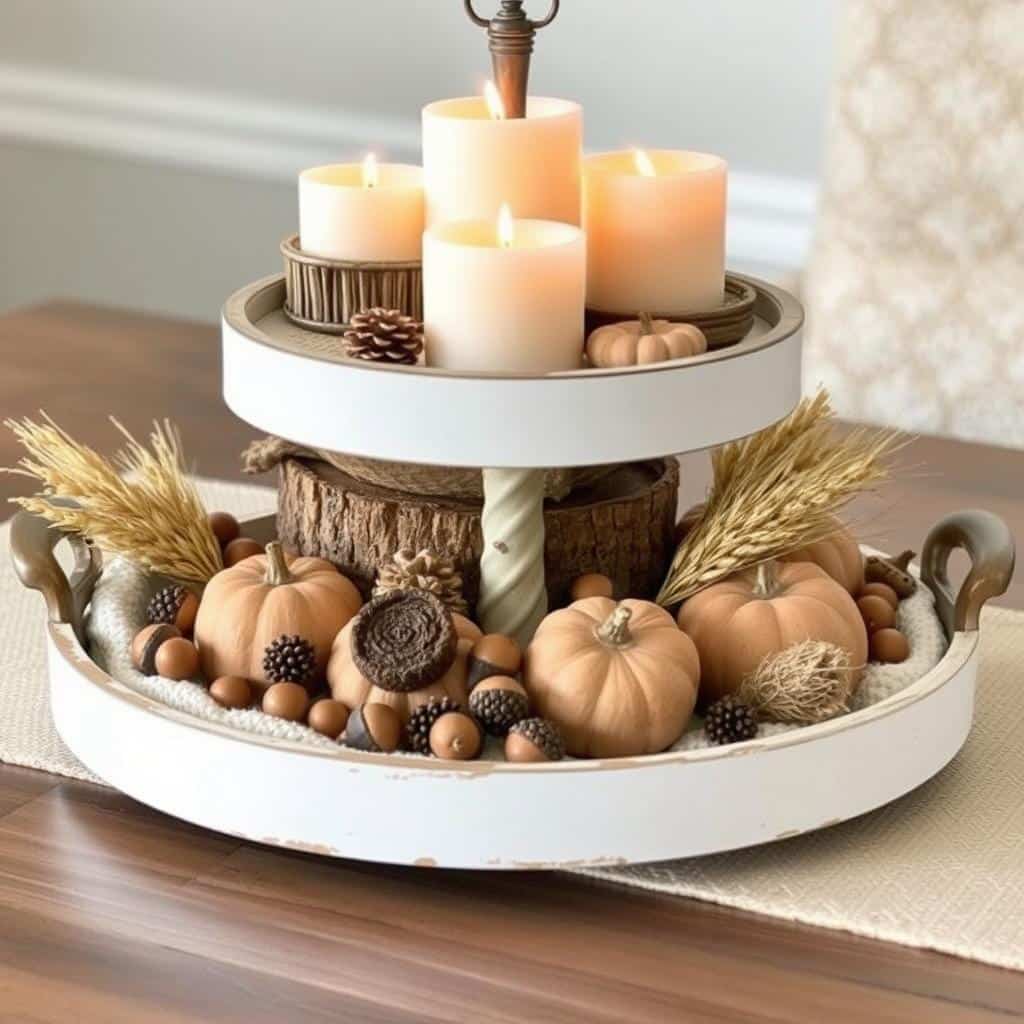 three-tier tray fall decorating