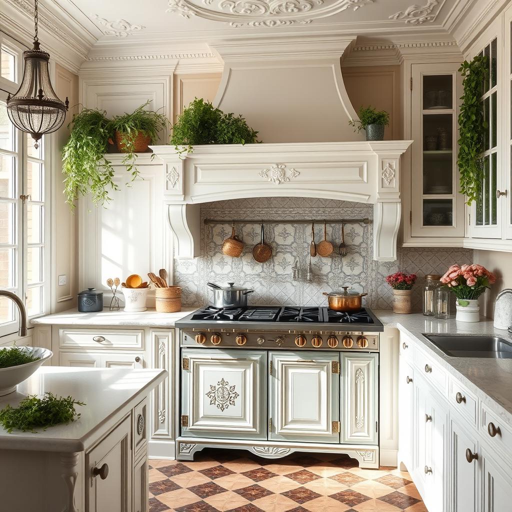 French range in Parisian kitchen