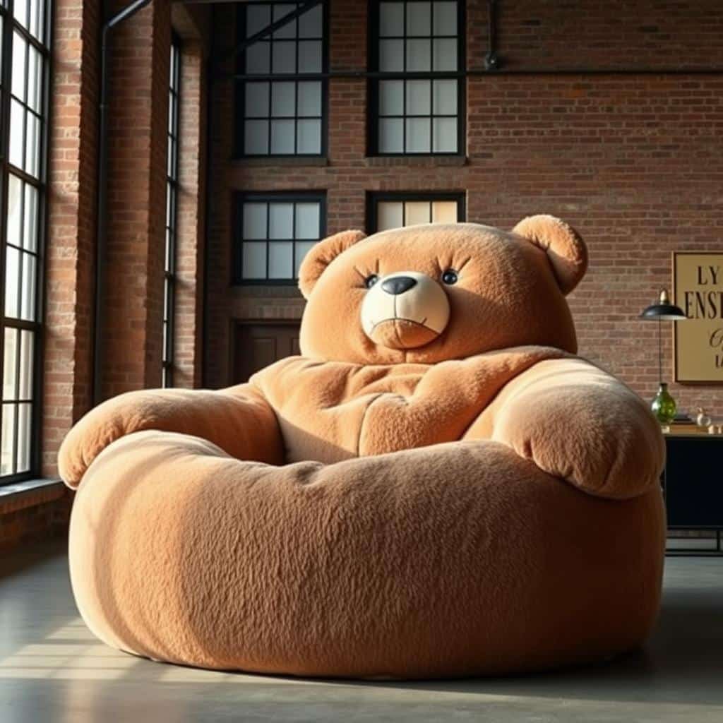 Giant bear-shaped lounger