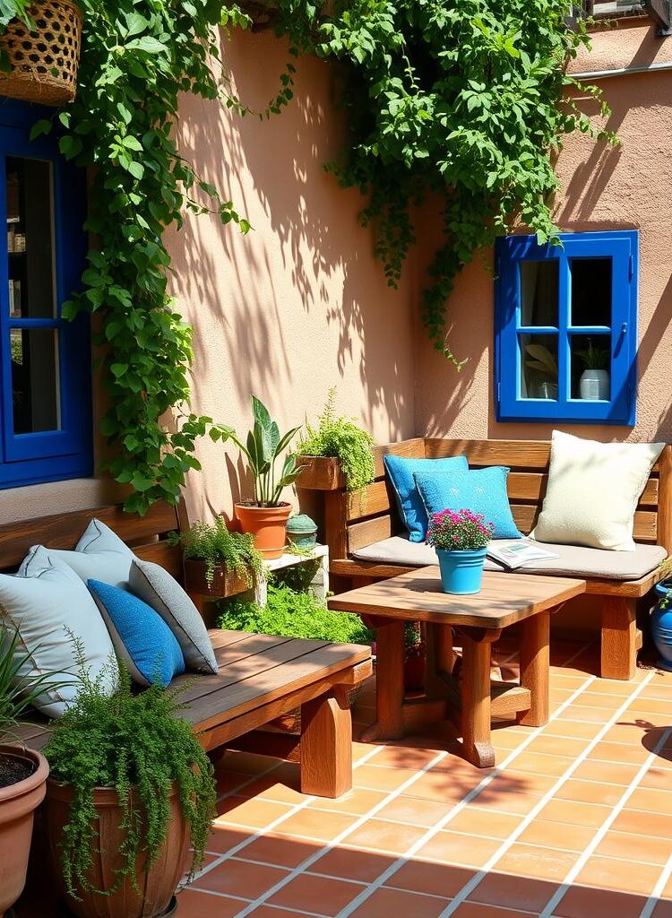 Mediterranean-inspired outdoor seating