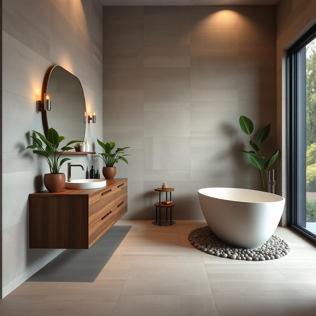 Organic textures in bathroom