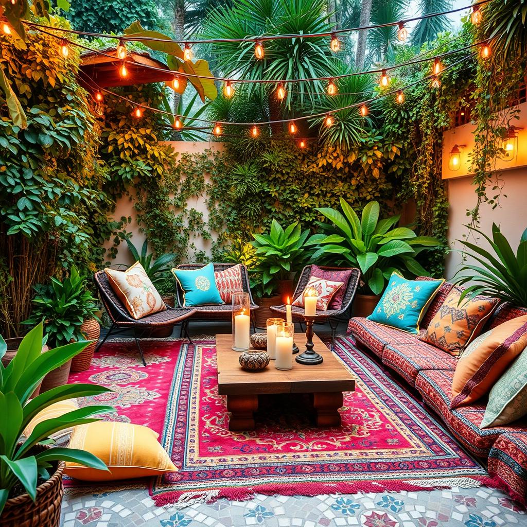 Vibrant boho patio