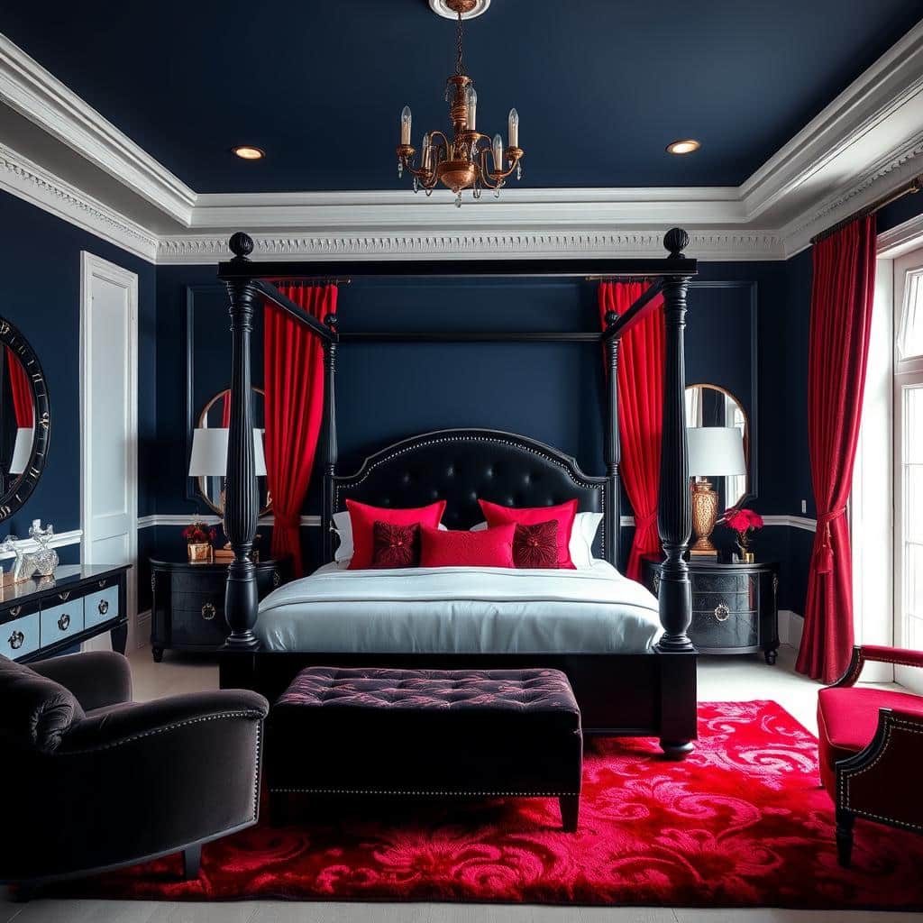 bold contrast bedroom