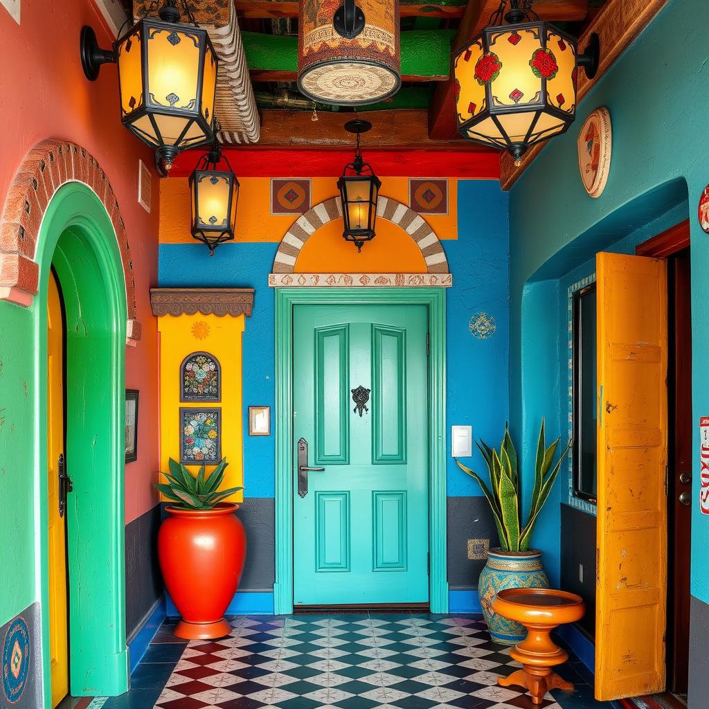 eclectic entrance design